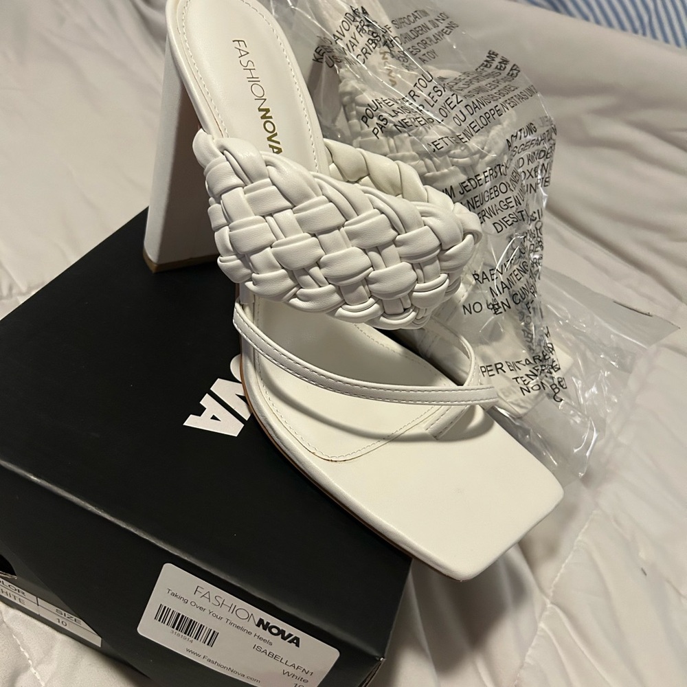 Fashion Nova White Chic Heels
